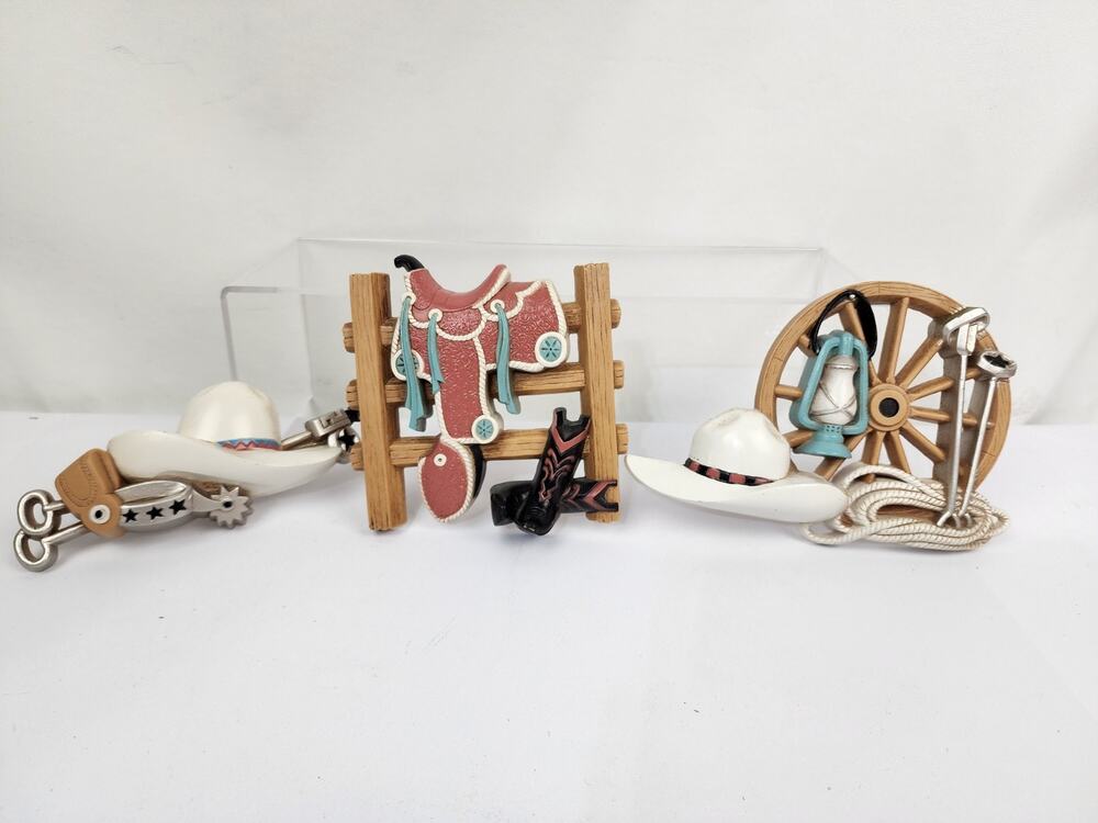 3 pc Set Burwood Southwest Cowboy Western Wall Decor Teal Turquoise Made in USA